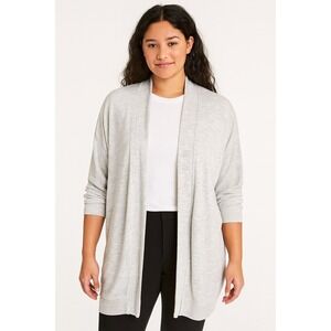 Banana Republic Long Sleeve Baby Terry Softest Knit Cardigan in Light Gray Small